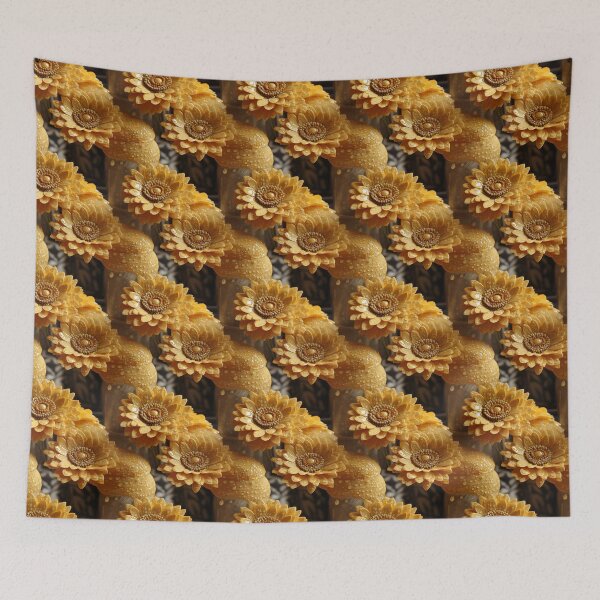 Item preview, Gerbera Tile 20: Radiating Sunshine Smiles in Green-Cladded Sunbeam Fields of Joy designed and sold by TheBrainArt.