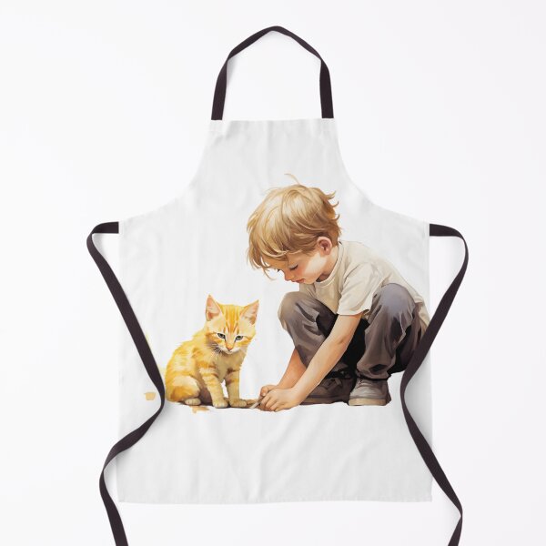Item preview, lovely yellow cat with a cute boy. designed and sold by maii7879.