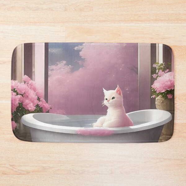Item preview, Cat Pink Bathtub, animal, pet, cute, chic, kids, children, kittens designed and sold by Cyber Kids.