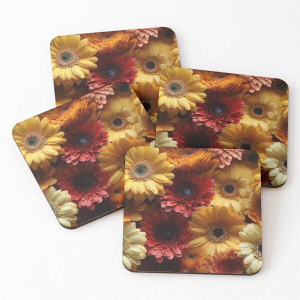 Item preview, Gerbera Tile 23: Radiating Sunshine Smiles in Green-Cladded Sunbeam Fields of Joy designed and sold by TheBrainArt.