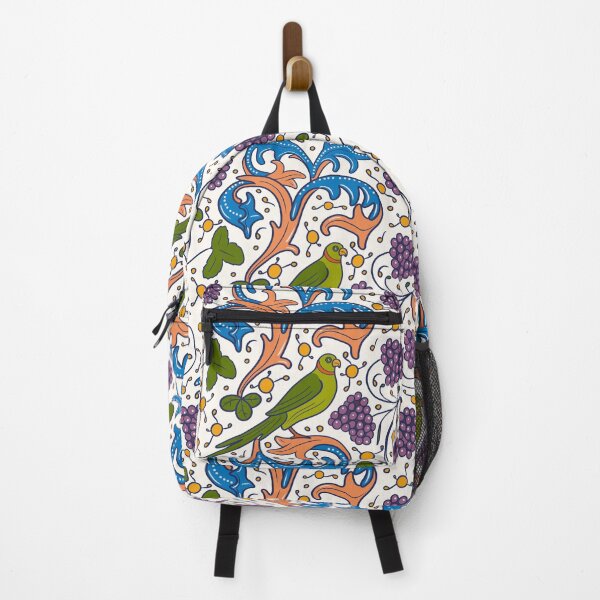 Item preview, Colorful Medieval Inspired Lovebird Nature Pattern designed and sold by MariOyama.