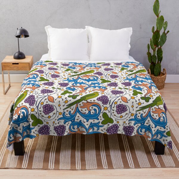 Item preview, Colorful Medieval Inspired Lovebird Nature Pattern designed and sold by MariOyama.
