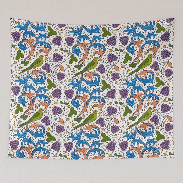 Item preview, Colorful Medieval Inspired Lovebird Nature Pattern designed and sold by MariOyama.