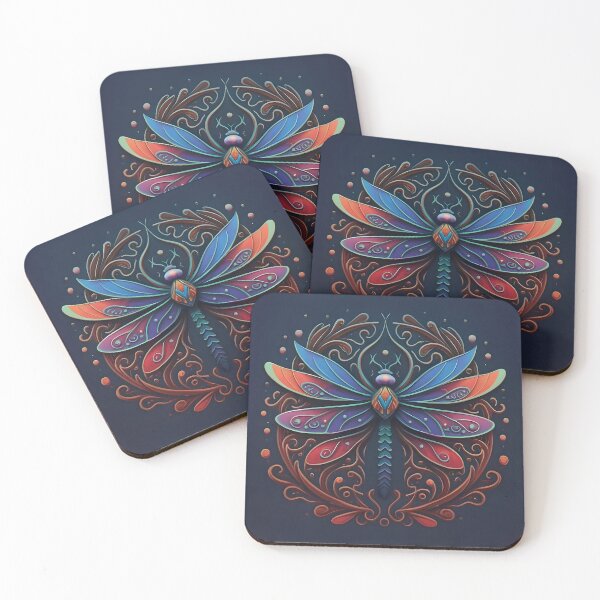Item preview, Vibrant Stained Glass Dragonfly - Suncatcher designed and sold by DragonRealms.