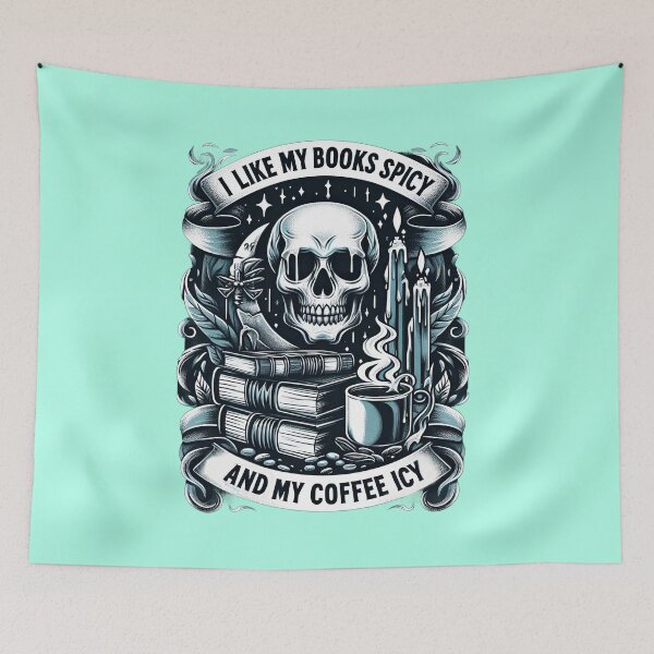 Item preview, I like my books spicy and my coffee Icy Gothic Vintage designed and sold by ArtadoraDesignz.