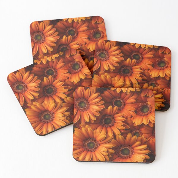 Item preview, Gerbera Tile 24: Radiating Sunshine Smiles in Green-Cladded Sunbeam Fields of Joy designed and sold by TheBrainArt.