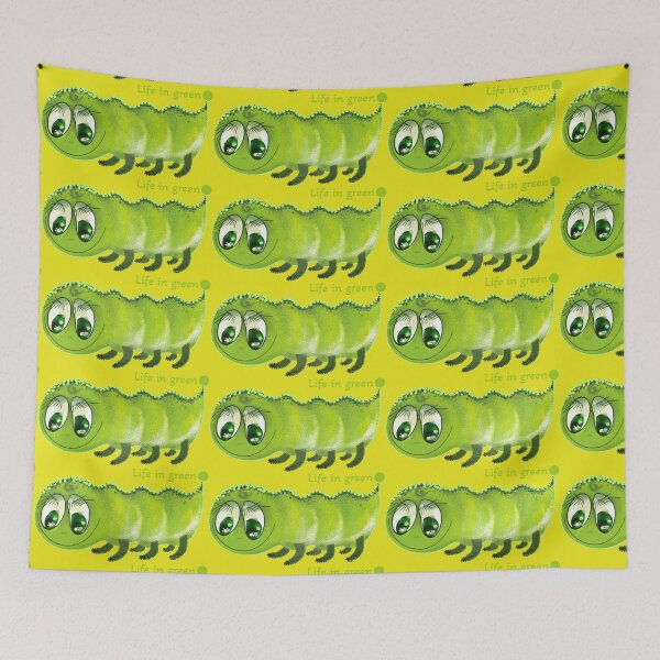 Item preview, Green worm with cute smile designed and sold by Baltuka.