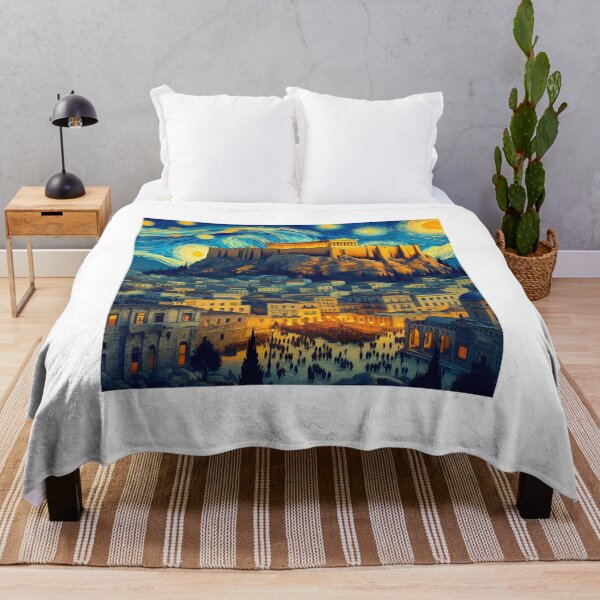 Artikelvorschau, Athen, Griechenland, Design im Stil von Vincent van Gogh Sternennacht entworfen und verkauft von CreativeSparkzz.