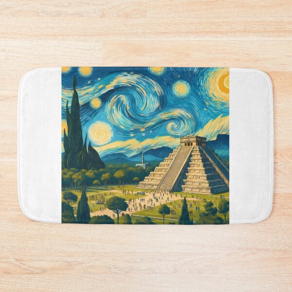 Item preview, Chichen Itza, Mexico, design in the style of Vincent van Gogh Starry Night designed and sold by CreativeSparkzz.