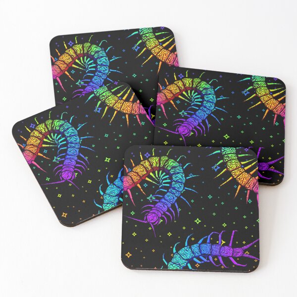 Item preview, Rainbow Trippy Centipedes Art designed and sold by DelylahCreates.