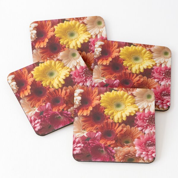 Item preview, Gerbera Tile 26: Radiating Sunshine Smiles in Green-Cladded Sunbeam Fields of Joy designed and sold by TheBrainArt.