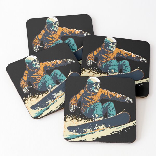 Item preview, Skeleton snowboarding with yellow jacket designed and sold by GediaPrints.