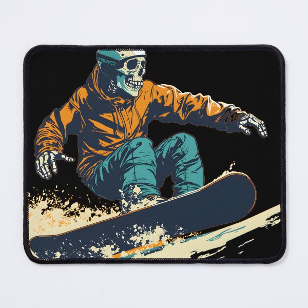 Item preview, Skeleton snowboarding with yellow jacket designed and sold by GediaPrints.