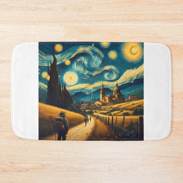 Item preview, Way of St. James, France, Spain, design in the style of Vincent van Gogh Starry Night designed and sold by CreativeSparkzz.