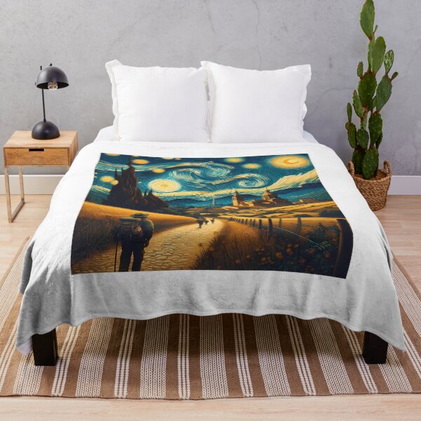 Artikelvorschau, Jakobsweg, Frankreich, Spanien, Design im Stil von Vincent van Gogh Sternennacht entworfen und verkauft von CreativeSparkzz.