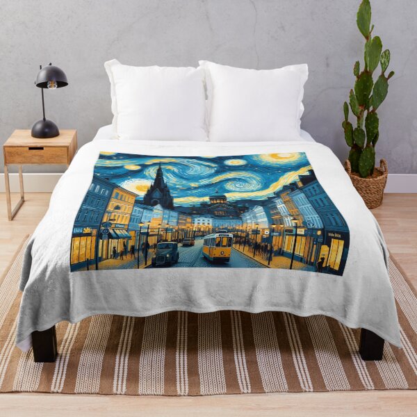 Artikelvorschau, Helsinki, Finnland, Design im Stil von Vincent van Gogh Sternennacht entworfen und verkauft von CreativeSparkzz.