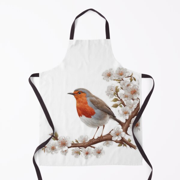 Item preview, robin on a tree branch flowers designed and sold by jnsmerchstore.