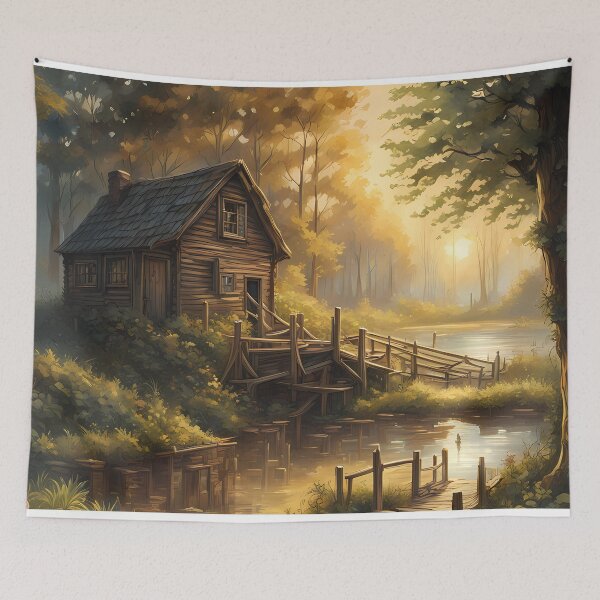 Item preview, House in a Beautiful, Mysterious Forest designed and sold by Design-Illusi0n.