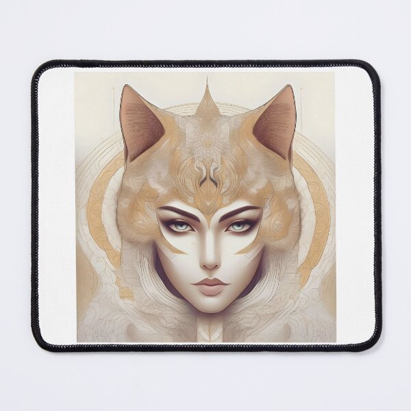 Item preview, Art Deco Portrait Of A Beautiful Cat Woman designed and sold by JoyPhotoArt.