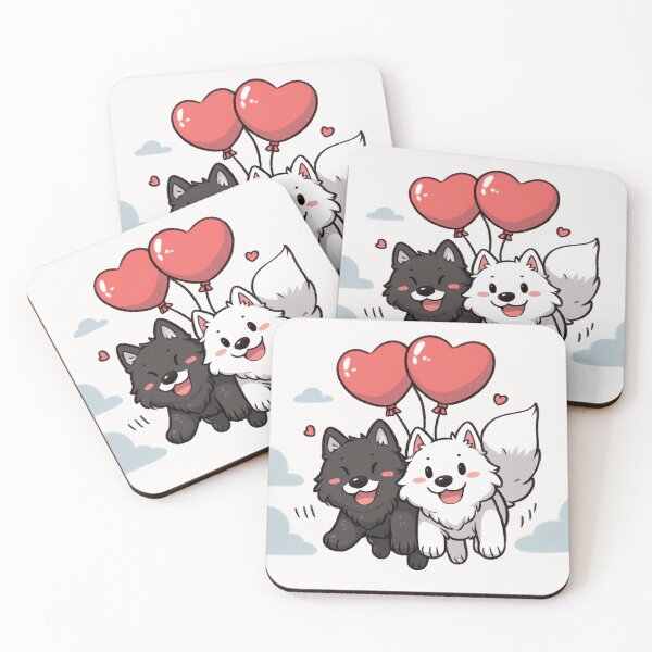Item preview, Heart Balloon Cute Wolf Couple designed and sold by LemuellTrends.