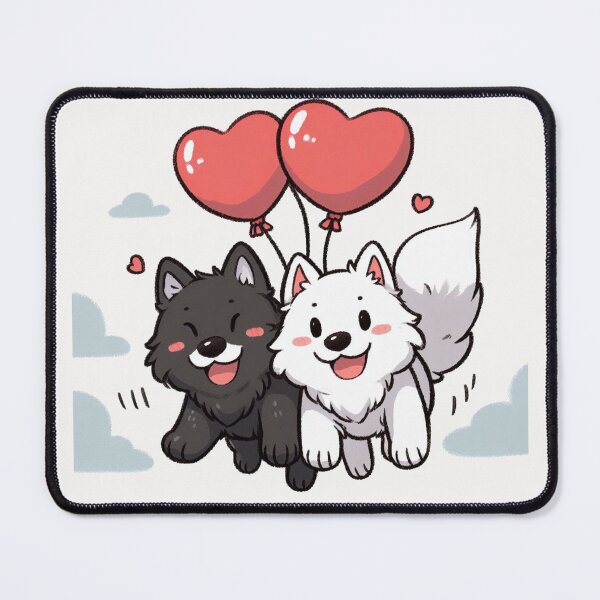 Item preview, Heart Balloon Cute Wolf Couple designed and sold by LemuellTrends.