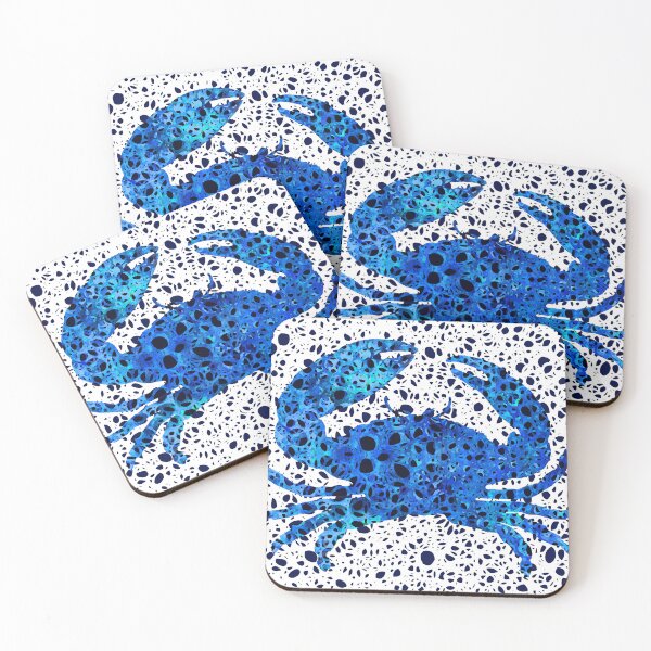 Item preview, Woven Sea Lace Pattern Blue Crab Art 1 designed and sold by Sharon Cummings Art.