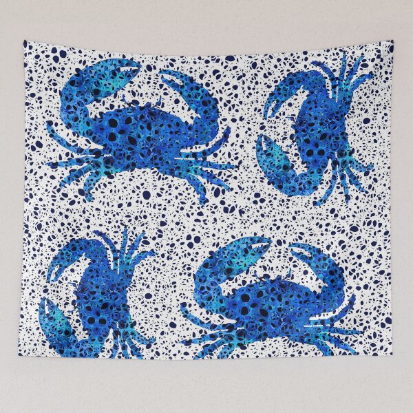 Item preview, Woven Sea Lace Pattern Blue Crab Art 1 designed and sold by Sharon Cummings Art.