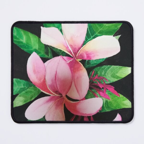 Item preview, Pink plumeria flowers watercolour painting. designed and sold by esvb.