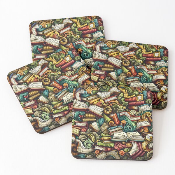 Item preview, Book Aesthetic, Abstract Doodle Books Pattern designed and sold by Desfix.