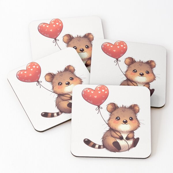 Item preview, Heart Balloon Cute Quokka designed and sold by LemuellTrends.
