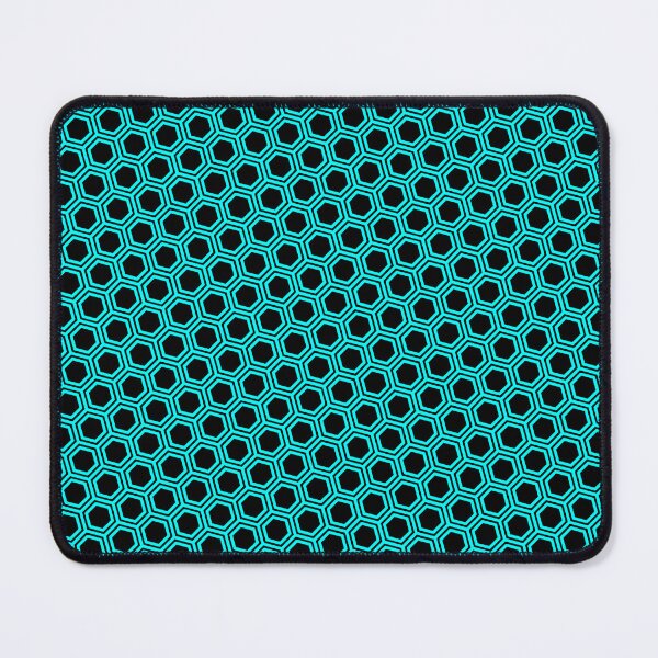 Item preview, Pattern hexagon blue on black background designed and sold by lachataigne.