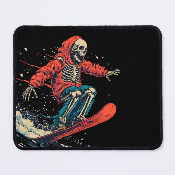 Item preview, Skeleton snowboarding with red jacket designed and sold by GediaPrints.