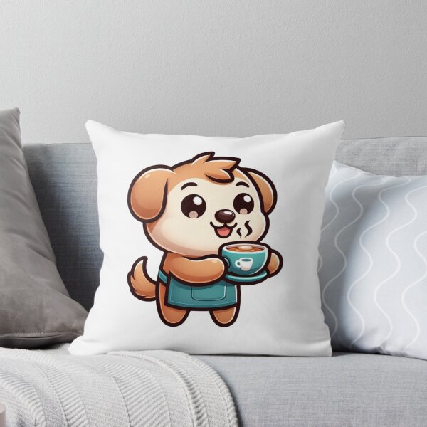 Item preview, "Morning Brew Buddy" - Cozy Dog Enjoying Coffee designed and sold by creativechaster.