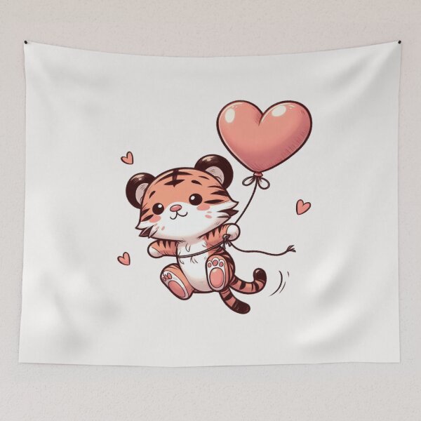 Item preview, Heart Balloon Cute Tiger designed and sold by LemuellTrends.