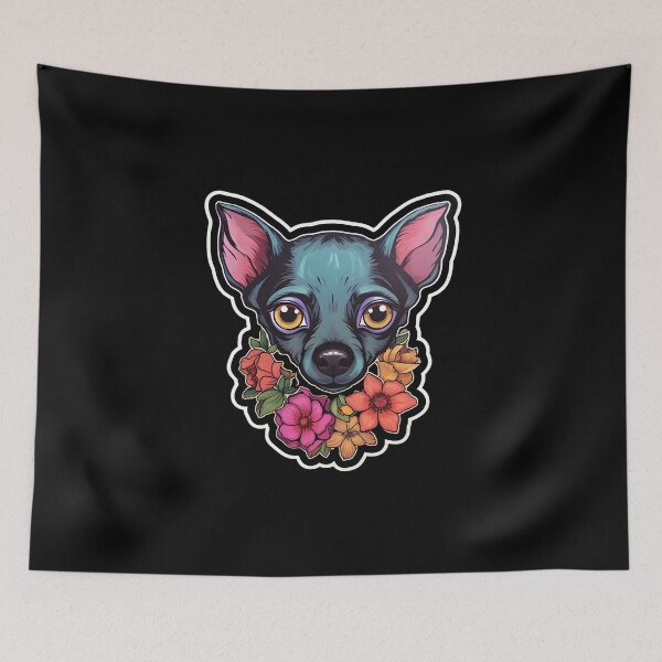 Item preview, Mexican Hairless with Flowers designed and sold by CUTEDOGGIEZ.