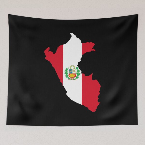 Item preview, Flag Map of Peru designed and sold by feether-store.