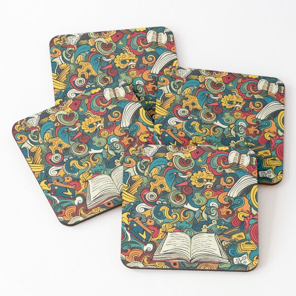 Item preview, Book Aesthetic, Abstract Doodle Books Pattern designed and sold by Desfix.