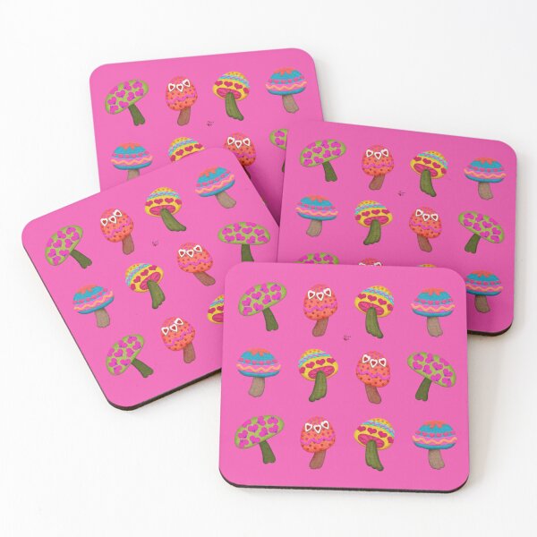 Item preview, Sweet Valentine's Day Mushrooms Faux Felt Look So Cute! designed and sold by CheriesArt.