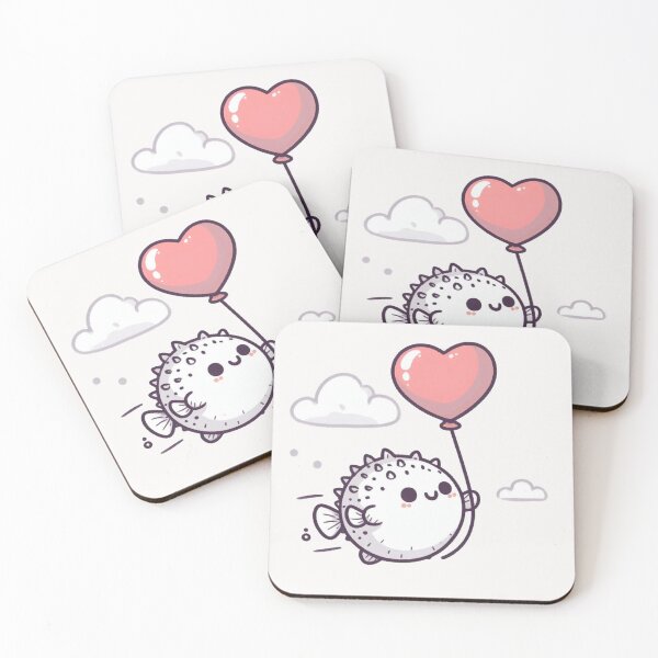 Item preview, Heart Balloon Cute Pufferfish designed and sold by LemuellTrends.