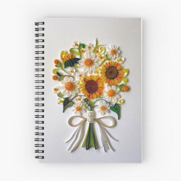 Item preview, Printed Paper Quilling Daisy & sunflower bouquet art designed and sold by Sweetpaperdesignsol Hyunah Yi.