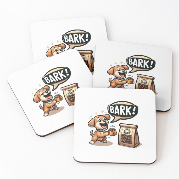 Item preview, Bark for Dark Roast: Animated Dog with Coffee Beans designed and sold by creativechaster.