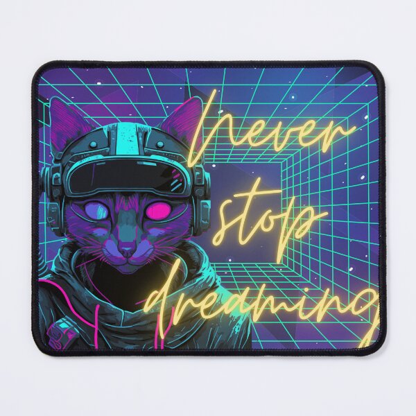 Item preview, Never stop dreaming cybercat futuristic designed and sold by MegzVTonder.