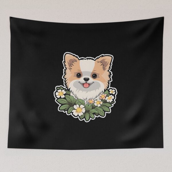 Artikelvorschau, Pomeranian In Flowers entworfen und verkauft von CUTEDOGGIEZ.