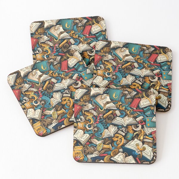 Item preview, Book Aesthetic, Abstract Doodle Books Pattern designed and sold by Desfix.