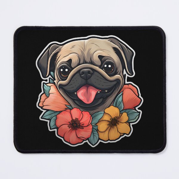 Artikelvorschau, Pug In Flowers entworfen und verkauft von CUTEDOGGIEZ.