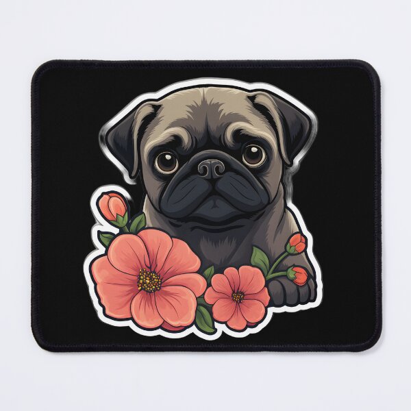 Artikelvorschau, Pug In Flowers entworfen und verkauft von CUTEDOGGIEZ.