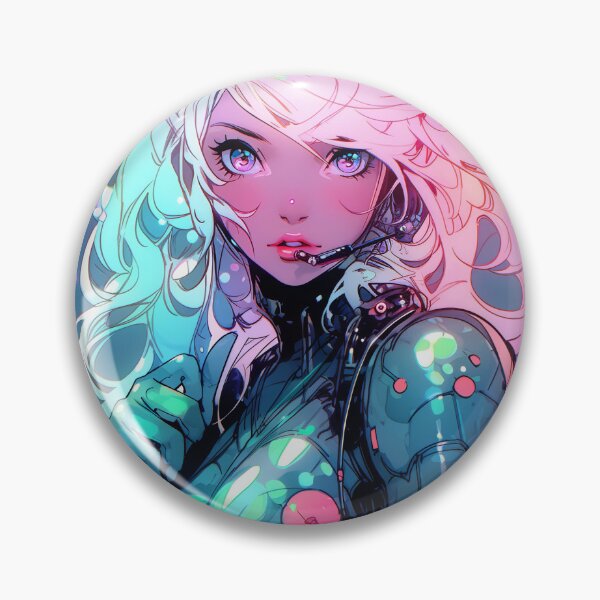 Item preview, Futuristic Neon Cyberpunk Fashion Anime Girl designed and sold by bubblegoth.