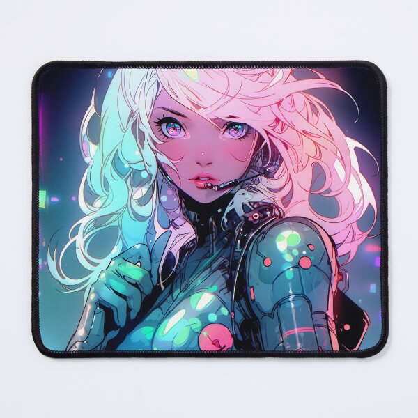 Item preview, Futuristic Neon Cyberpunk Fashion Anime Girl designed and sold by bubblegoth.
