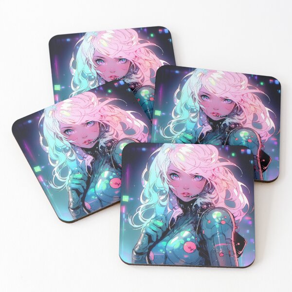 Item preview, Futuristic Neon Cyberpunk Fashion Anime Girl designed and sold by bubblegoth.