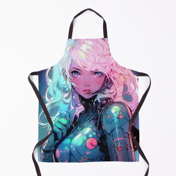 Item preview, Futuristic Neon Cyberpunk Fashion Anime Girl designed and sold by bubblegoth.